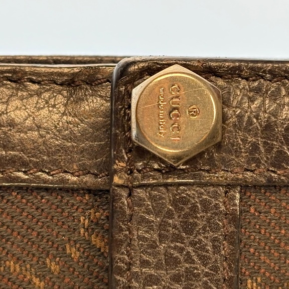 Gucci Brown continental canvas and leather long wallet. EUC - Picture 6 of 12